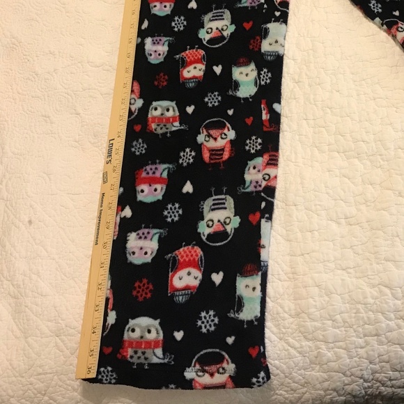 Secret Treasures fluffy dark blue pull-on sleep pants with owl pattern (S) - Picture 6 of 9